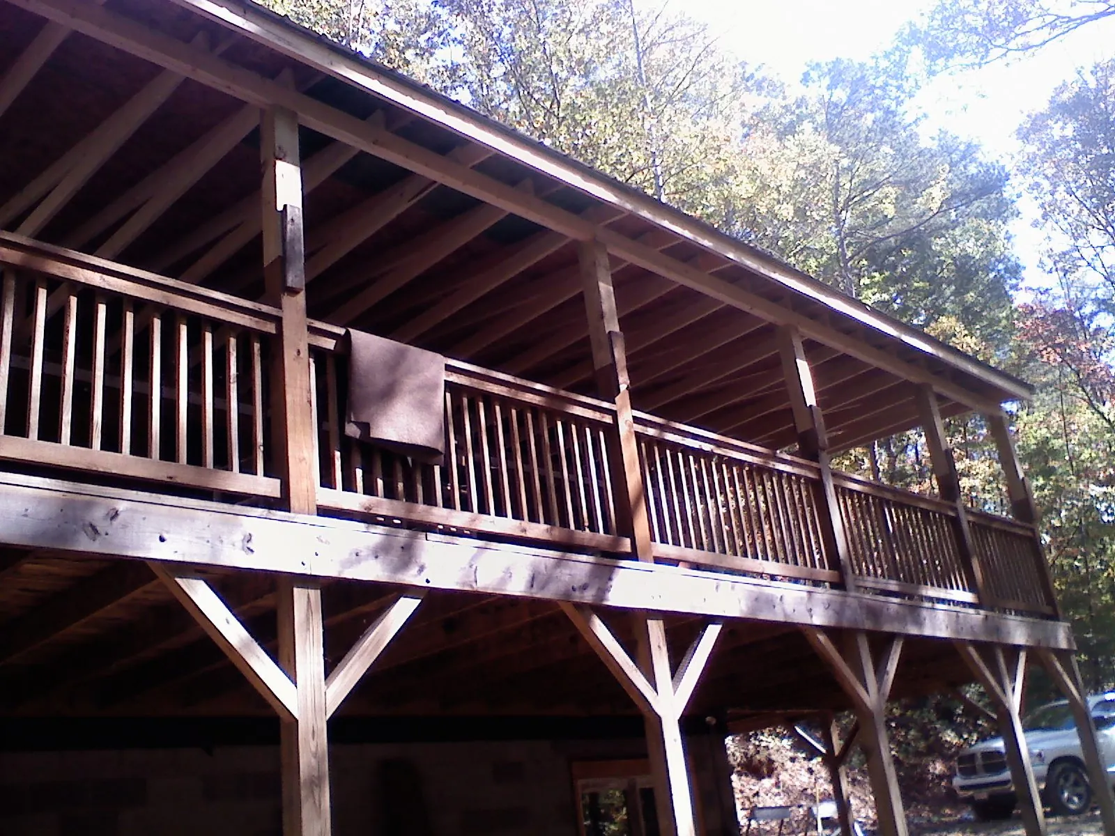 Timber framing under a new elevated porch and deck — Roof Leak Repair in Ninety Six by Roofing Brothers